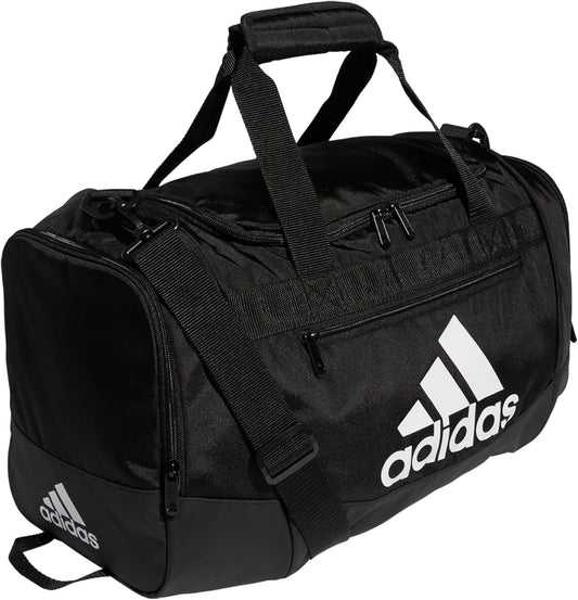 Unisex Defender 4.0 Gym Duffel Bag for Men and Women, Black/White, Small (38L)